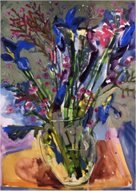 Painting of flowers in a vase, by Erin McGee Ferrell